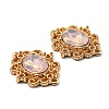 Golden Plated Alloy Oval Connector Charms FIND-B022-02G-02-3
