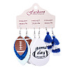 3 Pairs Alloy Imitation Leather Rugby Dangle Earrings FS-WG65883-04-1