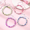 Adjustable Drawbench & Baking Paint Glass Round Braided Bead Bracelets for Women Men BJEW-JB13587-1