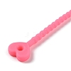 Heart Shape Silicone Cable Zip Ties AJEW-C034-02A-2