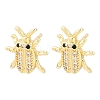 Brass Micro Pave Clear Cubic Zirconia Stud Earrings EJEW-F400-03D-G-2