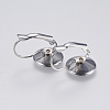 Tarnish Resistant 304 Stainless Steel Leverback Earring Settings STAS-F139-051P-12mm-2