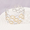 304 Stainless Steel Cuff Bangles for Women BJEW-G757-11GP-1