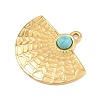 Bohemian Style 304 Stainless Steel with Synthetic Turquoise Pendants STAS-G381-02G-01-2