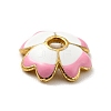 4-Petal Alloy Enamel Bead Caps LS-FIND-G029-06G-01-3