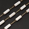 Handmade 304 Stainless Steel Shell Beads Column Link Chains CHS-B011-06G-1