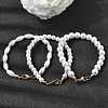 Plastic Pearl Beaded Bracelets for Women BJEW-L716-01G-1