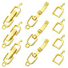 10Pcs Rack Plating Brass Fold Over Clasps KK-SC0006-67G-1