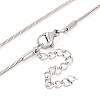 201 Stainless Steel Round Snake Chain Necklaces for Women NJEW-G140-06B-P-1-3
