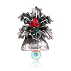 Christmas Bell Zinc Alloy Rhinestone Brooches for Backpack Clothes XA4051-2-1