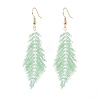 Japanese Seed Braided Feather Dangle Earrings EJEW-MZ00001-4