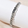 304 Stainless Steel Cuban Link Chain Bracelets for Women BJEW-G779-04A-P-3