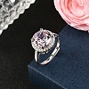 925 Sterling Silver Pave Cubic Zirconia Finger Rings RJEW-C138-01C-02-1