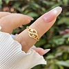 Brass Micro Pave Cubic Zirconia Cuff Open Rings for Women WGEFA74-03-1