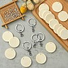 DIY Blank Flat Round Wooden Keychain Making Kits DIY-YW0008-89-4