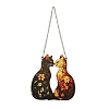 Stained Acrylic & Iron Suncatchers HJEW-F022-01C-3