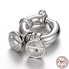 Rhodium Plated 925 Sterling Silver Spring Clasp Sets STER-N014-26-1