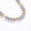 304 Stainless Steel Figaro Chain Bracelets BJEW-I266-02GP-2