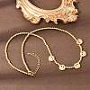 Brass Micro Pave Colorful Cubic Zirconia Smiling Face Round Beaded Bib Necklaces for Women NJEW-F364-07B-G-3