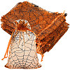Halloween Theme Spider Printed Organza Drawstring Bags ABAG-WH20021-006C-1
