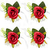4Pcs Silk Imitation Rose Wrist Corsages AJEW-CP0008-46-1