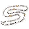 304 Stainless Steel Box Chain Necklaces for Women NJEW-G140-03GP-1