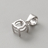 925 Sterling Silver Rhinestone Claw Pendant Settings STER-WH0004-072A-P-2