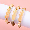 Natural Topaz Jade Beads Stretch Bracelets BJEW-T022-04M-4