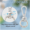 4Pcs Zinc Alloy Spring Gate Ring Keychain HJEW-DC00030-4