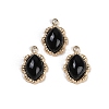 Natural Black Onyx(Dyed & Heated) Oval Charms STAS-I325-144G-01-1