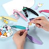 5Pcs Alloy Feather Pendant Bookmarks AJEW-SZ0002-61P-4