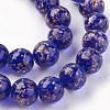 Handmade Gold Sand Lampwork Beads Strands LAMP-P051-L05-10mm-2