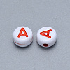 Craft Acrylic Horizontal Hole Letter Beads X-SACR-S201-11A-2