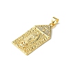 Real 18K Gold Plated Brass Micro Pave Clear Cubic Zirconia Pendants KK-H472-36A-G-2