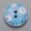 2-Hole Printed Wooden Buttons WOOD-TAC0003-51-2