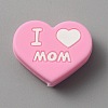 Heart with Word I Love Mom Silicone Beads LS-SIL-WH0001-61H-1