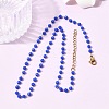 304 Stainless Steel with Glass Faceted Rondelle Bead Handmade Link Chain Birth Stone Necklaces for Women NJEW-G195-01G-11-1