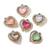UV Plating Alloy Glass Pendants FIND-K032-16G-1