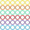 120Pcs 6 colors Plastic Loose Leaf Book Binder Rings KY-CP0001-25B-7