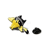 Black Zinc Alloy Rhinestone Brooches JEWB-E037-01EB-05-3