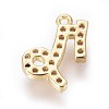 Golden Plated Brass Micro Pave Cubic Zirconia Charms ZIRC-L075-51F-2