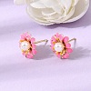 Brass Enamel Stud Earrings KK-CBA8324-27G-03-1