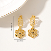 Elegant Vintage Flower Brass Dangle Stud Earrings IR7632-5