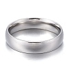 Non-Tarnish 304 Stainless Steel Flat Plain Band Rings STAS-I160-B-17mm-P-2