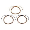 3Pcs Natural Elephant Skin Jasper & Synthetic Hematite Beaded Braided Bead Bracelets for Men Women BJEW-JB12546-5