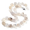 Natural White Agate Nuggets Beaded Necklaces for Women Men NJEW-K388-01S-1