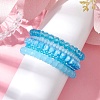 5Pcs 5 Styles Faceted Round Glass Beaded Stretch Bracelet Sets BJEW-JB10423-05-3