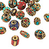 Handmade Tibetan Style Beads TIBEB-TAC0003-01-3