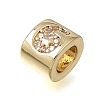 Brass Micro Pave Clear Cubic Zirconia Beads CU-CBAA19F-01G-G-3