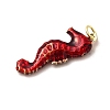Brass Enamel Sea Animals Pendants KK-I378-14G-C-3